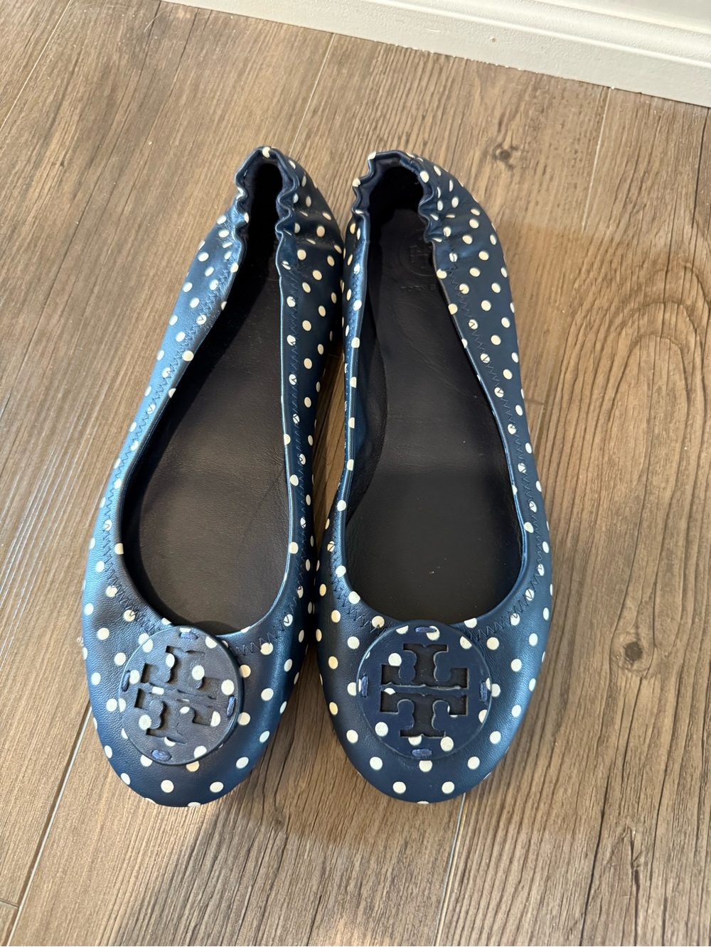 Tory Burch Polka Dot Minnie Travel Flats Size 9